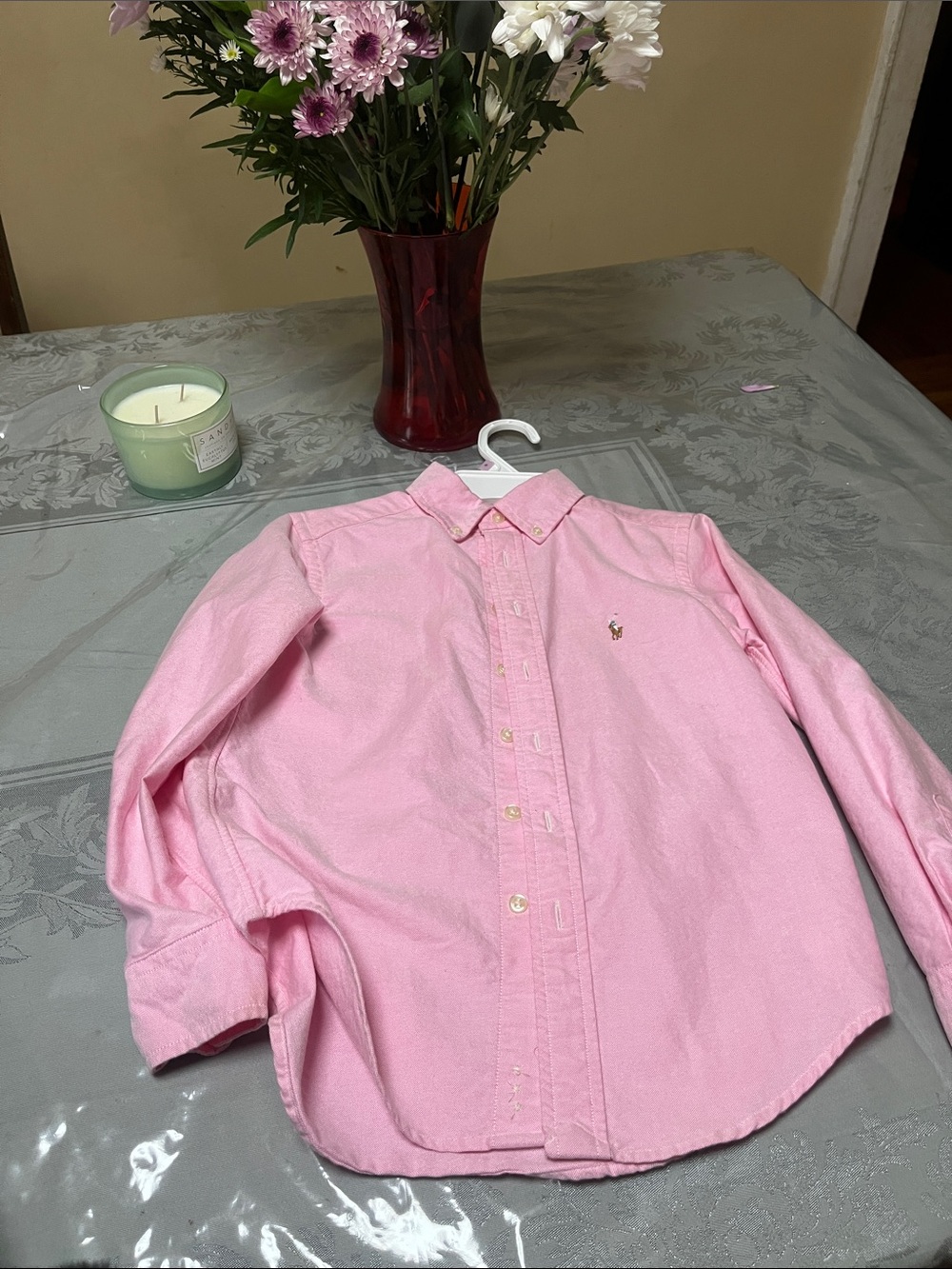 Ralph Lauren Light Pink Long-Sleeve Button-Down Shirt